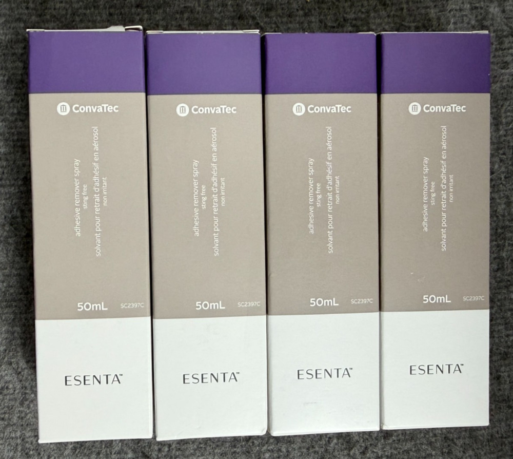 (4) ConvaTec 423289 ESENTA 50ml Adhesive Remover Spray STING FREE - Exp 2029